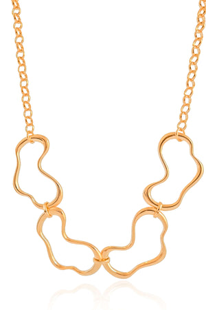 Gargantilha Elos Portugueses Orgânico Vazado Banhado a Ouro 18K