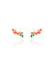 Brinco Ear Cuff Cristais Coloridos Banhado a Ouro 18K