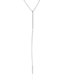 Gargantilha Gravata Palitos Texturizados Ródio Branco - 45 cm
