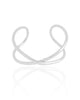 Bracelete Tubo X liso Ródio Branco