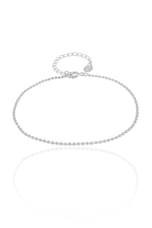 Pulseira Bolinhas Achatadas Ródio Branco