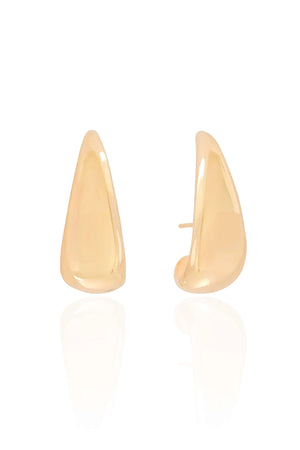 Ear Hook Meia Lua Lisa Banhado a Ouro 18K