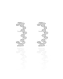 Ear Hook Plaquinhas Ovais Lisas 2.7 cm Ródio Branco