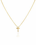 Colar Veneziana Pingente Cruz Lisa - 40 cm
