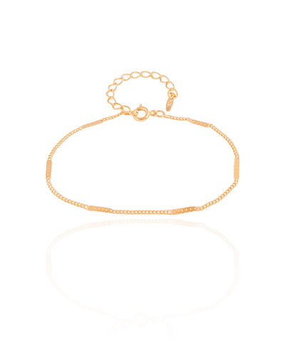 Pulseira Grumet Achatada Banhado a Ouro 18K