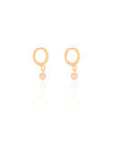 Brinco Argola Click Coração Cristal 2.0 cm Banhado a Ouro 18K