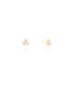 Brinco Ponto de Luz Triplo Cristal Banhado a Ouro 18K
