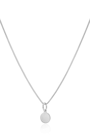 Gargantilha Veneziana Redondo Flat Liso Ródio Branco