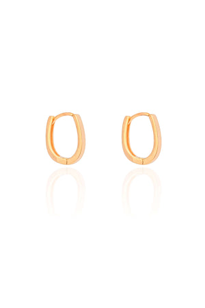 Brinco Argola Click em U Lisa 1.5 cm Banhado a Ouro 18K