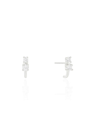 Brinco Pontos de Luz Quadrado Cristal 1.6 mm