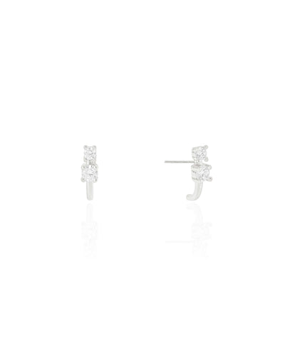 Brinco Pontos de Luz Quadrado Cristal 1.6 mm
