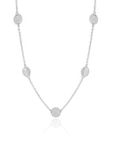 Choker Elos Plaquinhas Lisas Ródio Branco - 35 cm