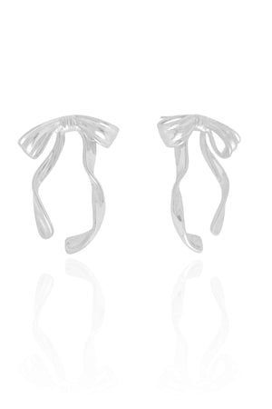 Brinco Laço Torcido 3.1 cm Ródio Branco