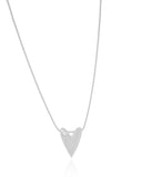 Gargantilha Veneziana Coração Liso Ponto de Luz Cristal Ródio Branco - 45 cm