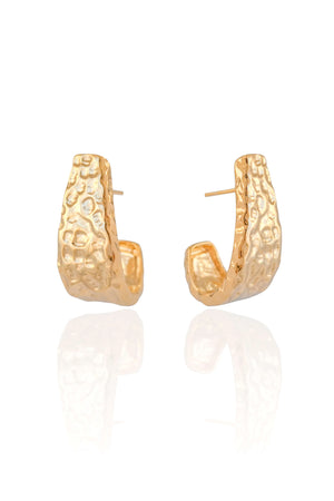 Brinco Argola Orgânica 2.7 cm Banhado a Ouro 18K