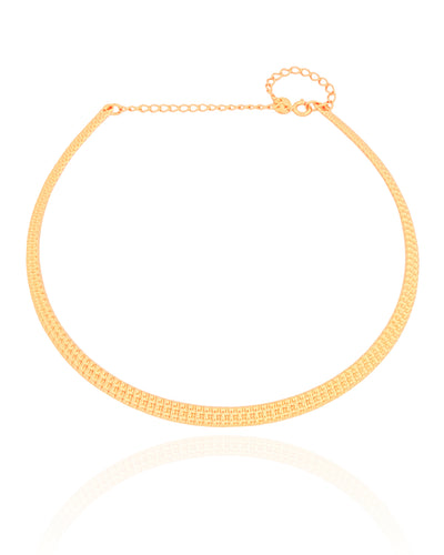 Aro Texturizado 5 mm Banhado a Ouro 18K - 35 cm