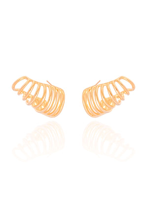 Ear Cuff Filetes Lisos 1.5 cm Banhado a Ouro 18K