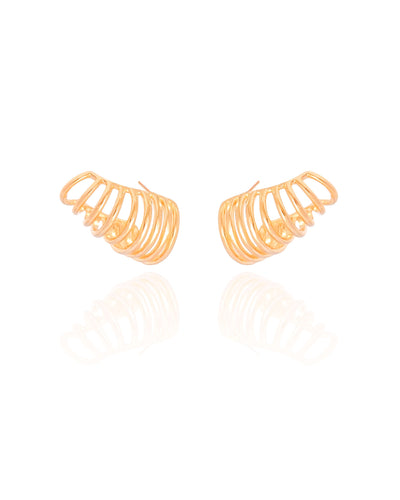 Ear Cuff Filetes Lisos 1,5 cm Banhado a Ouro 18K
