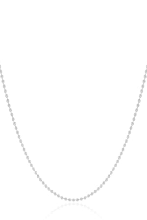 Gargantilha Longa Bolinhas 1.5 mm Ródio Branco