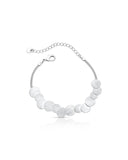 Pulseira Veneziana Achatada com Plaquinhas Escovadas Redondas