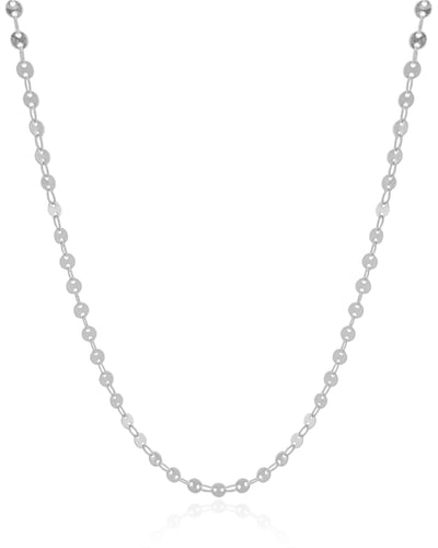 Colar Longo Plaquinhas Redondas 4 mm Ródio Branco - 80 cm