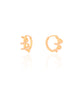 Brinco Argola Click Espiral Cravejado Cristal 1.4 cm Banhado a Ouro 18K