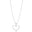 Gargantilha Veneziana Coração Cravejado Cristal Ródio Branco - 45 cm