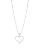 Gargantilha Veneziana Coração Cravejado Cristal Ródio Branco - 45 cm