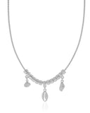 Aro Flexível Pingentes Búzios Ródio Branco - 40 cm