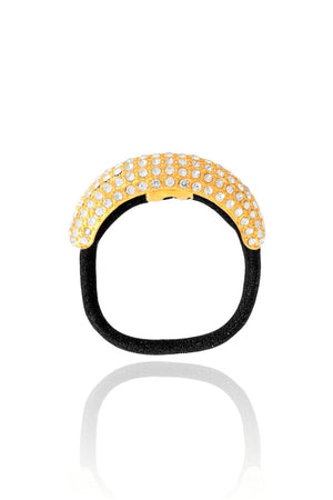 Pony Cuff Cravejado Cristal Dourado