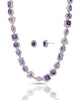 Conjunto Colar Riviera Mix Safira Azul Cravejado Cristal com Fecho Italiano - 40 cm