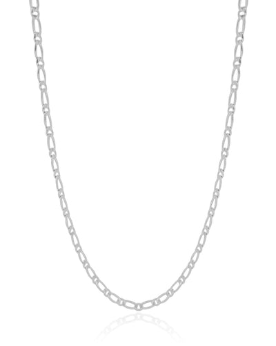 Colar Elos 3 mm Ródio Branco - 40 cm