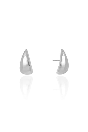 Brinco Gota Lisa 1.7 cm Ródio Branco