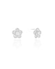 Brinco Flor Baguetes Cristal 1.3 cm Ródio Branco