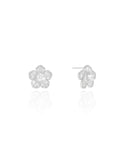 Brinco Flor Baguetes Cristal 1.3 cm Ródio Branco