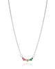 Gargantilha Veneziana Pontos de Luz Coloridos Ródio Branco - 40 cm