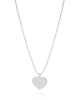 Gargantilha Veneziana Coração Liso 1.0 cm Ródio Branco - 45 cm