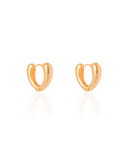 Brinco Argola Click Coração 1.5 cm Banhado a Ouro 18K