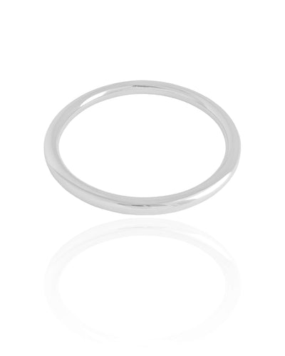 Bracelete Redondo Tubo Liso Fechado 6 mm Ródio Branco