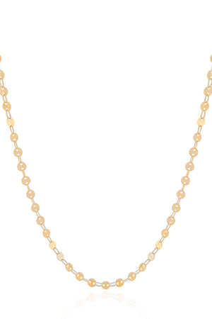 Gargantilha Plaquinhas Redondas 4 mm Banhado a Ouro 18K