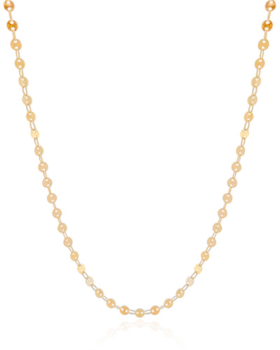 Colar Longo Plaquinhas Redondas 4 mm Banhado a Ouro 18K - 80 cm