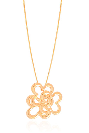 Gargantilha Veneziana Flor Entrelaçada Banhado a Ouro 18K - 45 cm