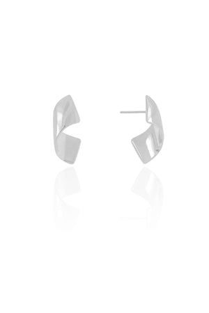 Brinco Curvo Liso 1.8 cm Ródio Branco