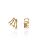 Brinco Ear Cuff Quatro Filetes Vazados Bolinhas Lisas