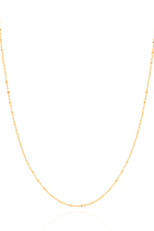 Gargantilha Masculina Torcida 1 mm Banhado a Ouro 18K - 60 cm