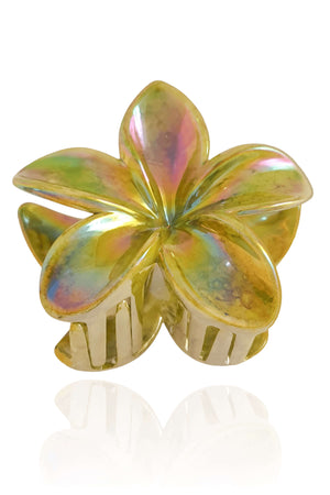 Presilha Flor Verde Perolada