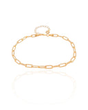 Tornozeleira Elos Ovais Banhado a Ouro 18K