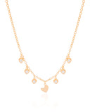 Choker Elos Corações Lisos e Cristal Banhado a Ouro 18K