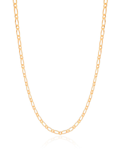 Colar Elos 3 mm Banhado a Ouro 18K - 40 cm