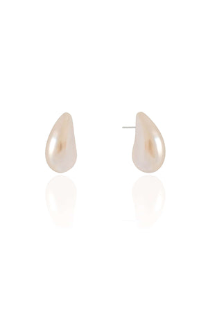 Brinco Gota Pérola 1.8 cm Ródio Branco